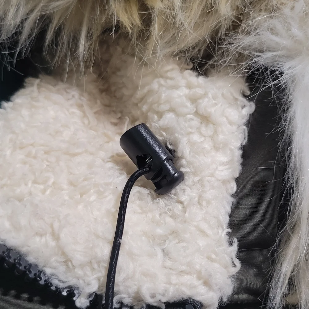 Sam Edelman Women's Faux Fur Lined Mid Puffer Coat Size M Green Removable Hood - Picture 14 of 16